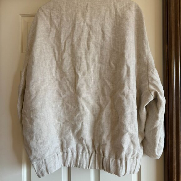 Zara Linen Bomber Jacket - Picture 3 of 4